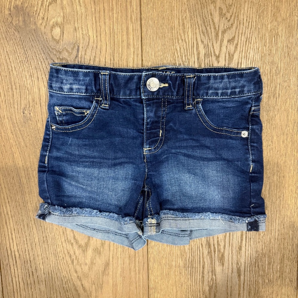 Justice Girls Dark Blue Denim Rolled-Hem Shorts